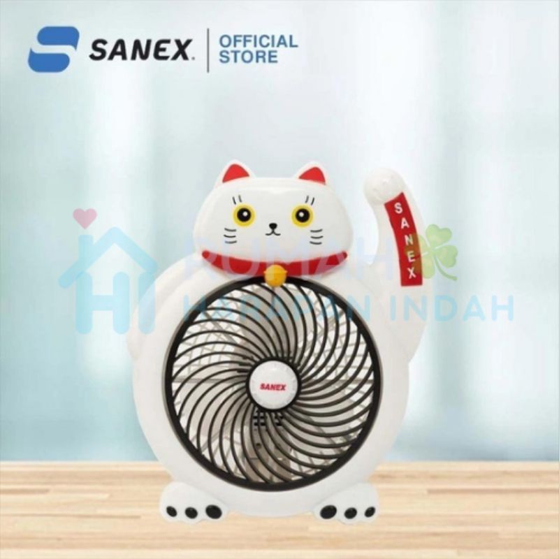 Kipas Angin Karakter 8 Inch | Kipas Karakter Lucky Cat | Sanex KK-810KC | Kipas Karakter Kucing | Bo