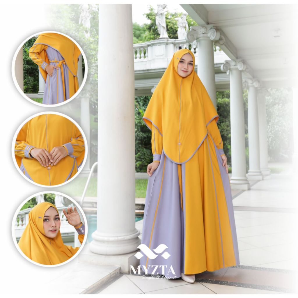 SET GAMIS COUPLE IBU ANAK NIKEN SYARI ORIGINAL BY MYZTA INAYA EXCLUSIVE SETELAN KHIMAR PASHMINA DRES