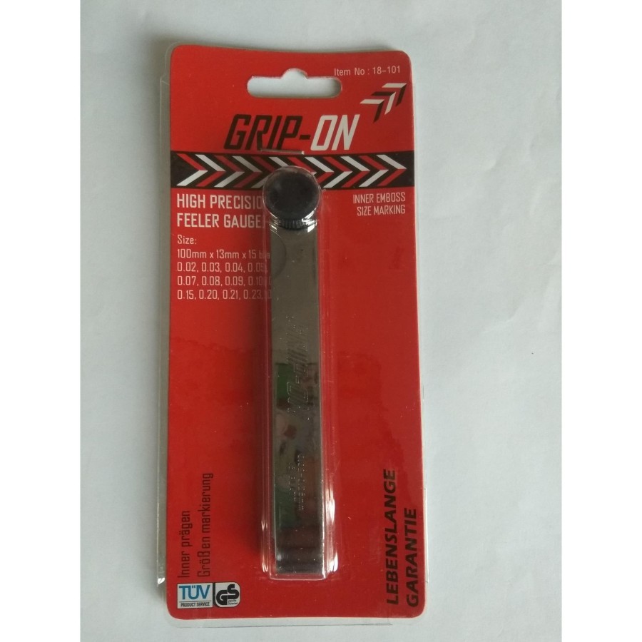 GRIP ON Feeler Gauge 15 Baldes (0.02-0.25) / Fuller Gauge Blade