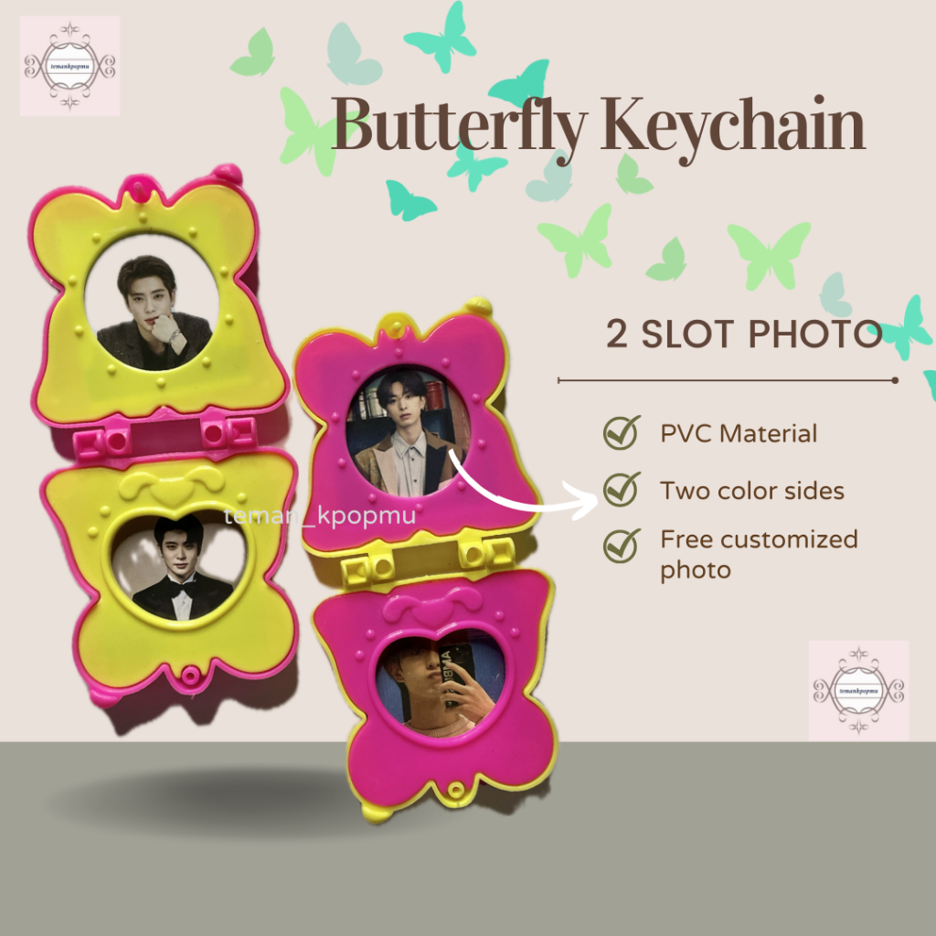 Butterfly Keychain Gantungan Kupu kupu Gantungan Kolbuk Kpop Frame Love Keychain