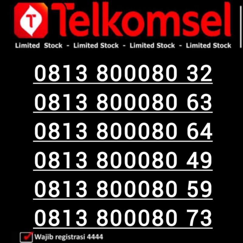 Nomor Cantik Simpati Ribuan Triple 000 Perdana Telkomsel 8000 80000 800080