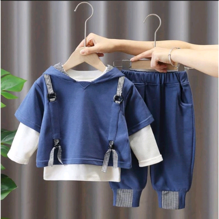 One set Hoodie anak laki-laki 3in1 usia 1-5 tahun baju anak laki-laki import pakaian anak model terb
