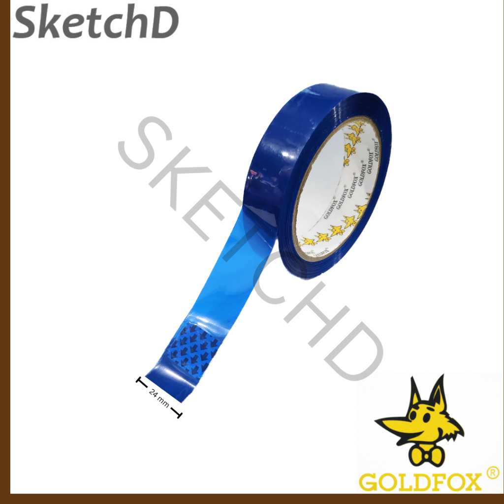 

Selotip biru bening Gold Fox 24 mm x 65 M Lakban isolasi Goldfox OPP tape blue clear 72 yard