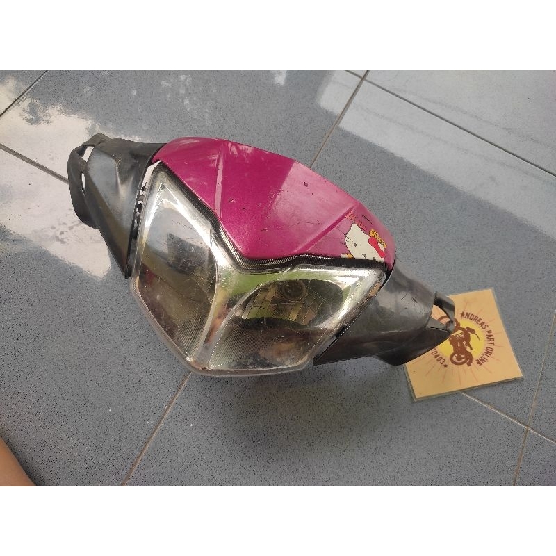 batok depan set reflektor supra x 125 helm in original bekas