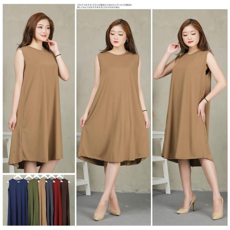 Inner Dress/Dalaman Tanpa Lengan/Mini Dress Jumbo Jersey Korea