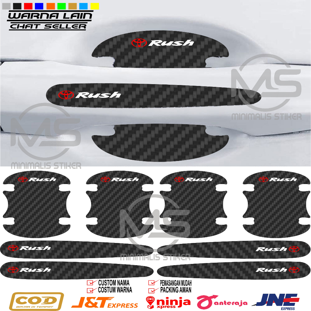 Sticker Carbon Anti Gores Pelindung Handle Pintu Mobil Toyota Rush