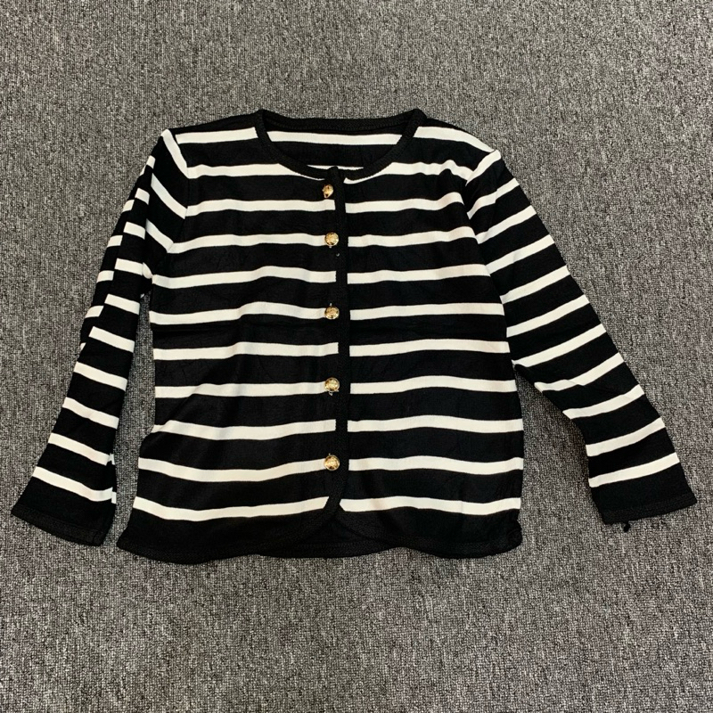 Cardigan Rajut Stripped| Cardigan Wanita Motif Garis Garis Kancing