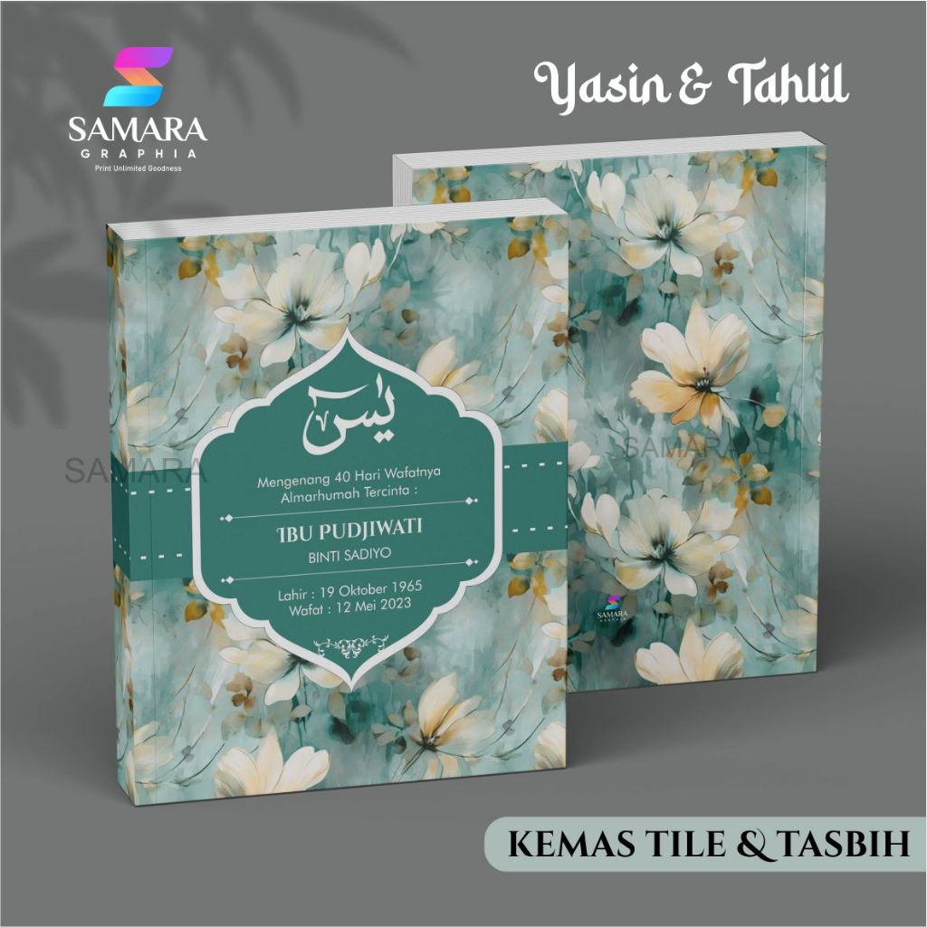 

Buku yasin dan tahlil custom lengkap foto almarhum souvenir tahlilan 40 100 1000 harian almarhum jasmin 10