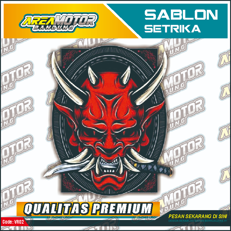 

Print sablon DTF/cetak sablon DTF/sablon setrika siap press 1 sisi Tema DEMON v7 Uk A4 / A3