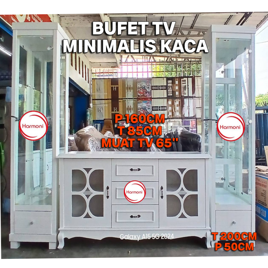 BUFET TV PAJANGAN SUDUT BUFET MINIMALIS KACA BUFET MINIMALIS TV KACA