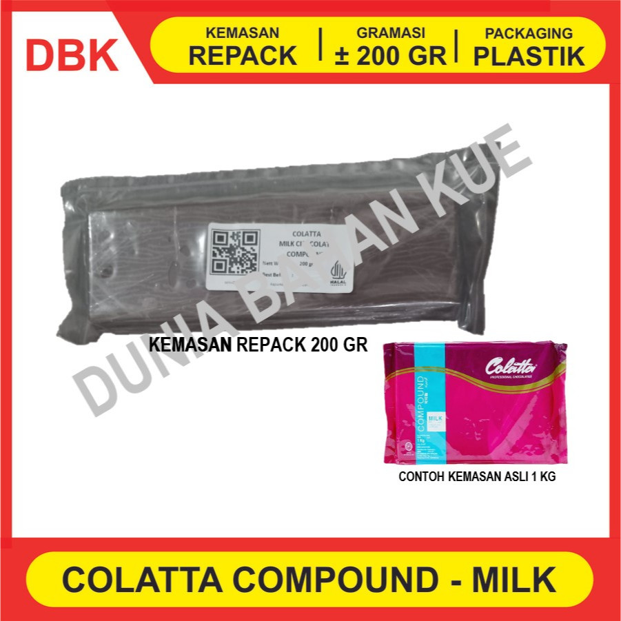 

COLATTA MILK CHOCOLATE COMPOUND / COKLAT BATANG SUSU 200 GR