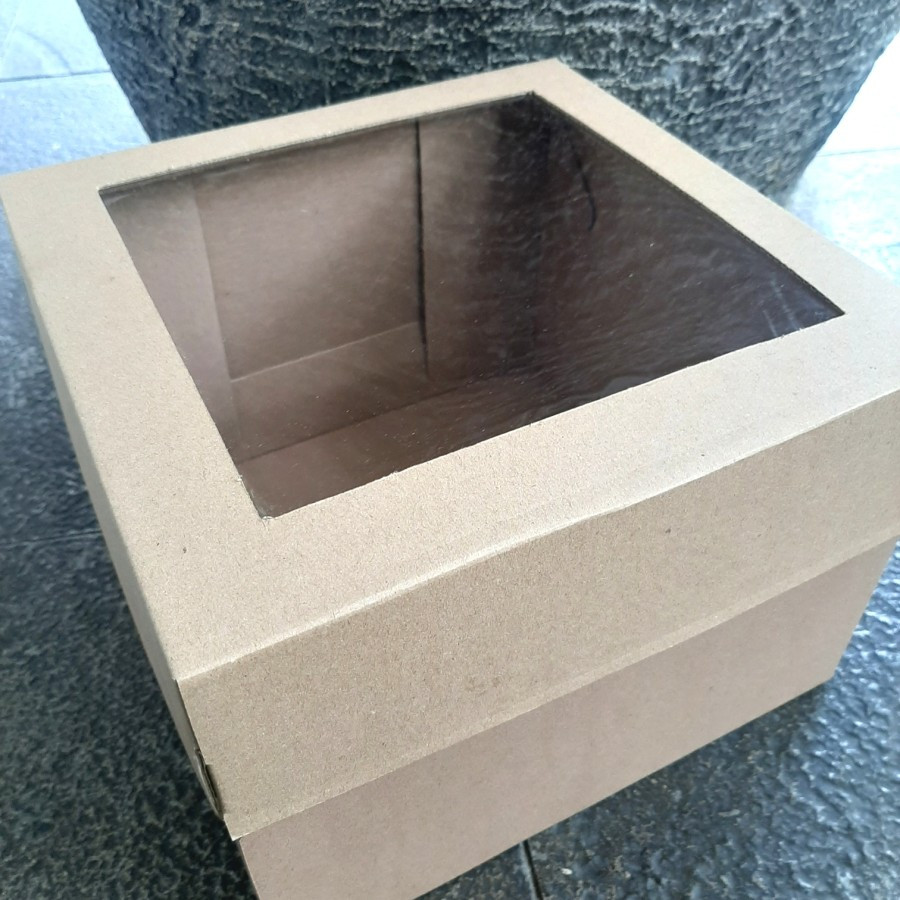 

(5 Pcs) Box Kue Lapis Legit Dus Cake Tart Corugated Kotak Roti Snack Kemasan Roti Ukuran 30x30 Cm