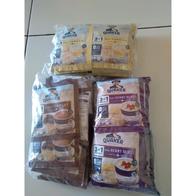 

QUAKER OATMEAL VANILLA,COKLAT DAN BERY BURST 28GR X 10PC