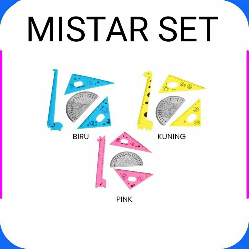 

[SET ISI 4] mistar set / mistar matematika / busur / penggaris / mistar segitiga