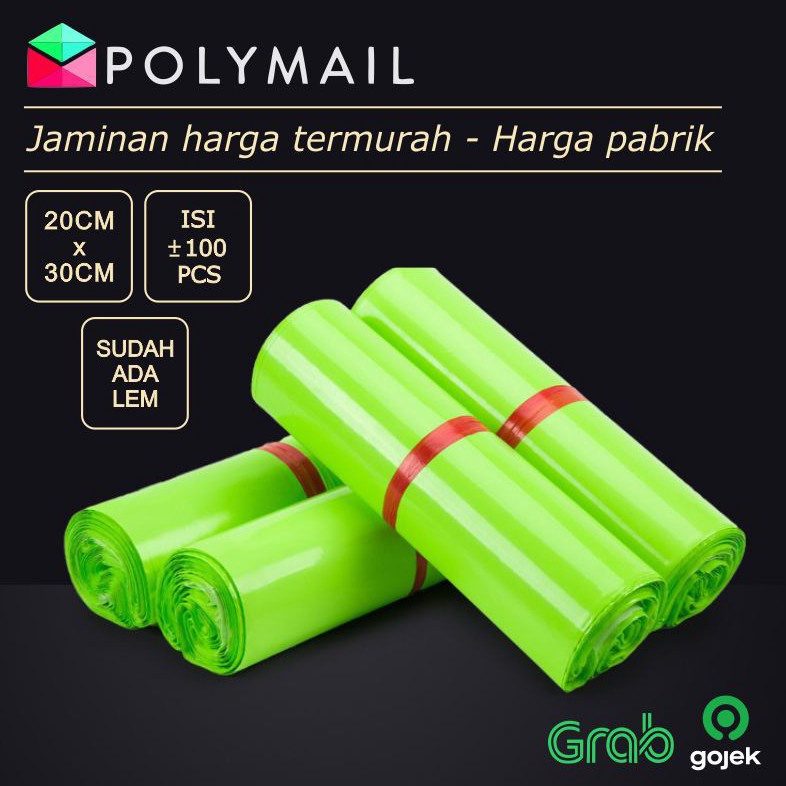 

KODE E1E POLYMAILER 1PCS 2x3CM GREEN GLOSSY PLASTIK POLYMAILER HIJAU