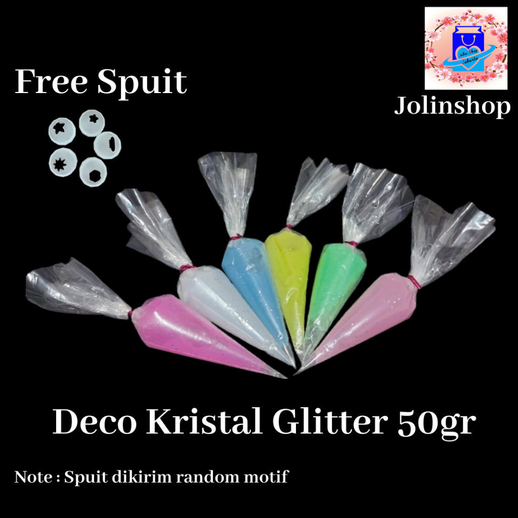 

Free Spuit Deco Cream 50gr Crystal Glue Glitter Gel Bening DIY Hiasan Case HP Photo Card