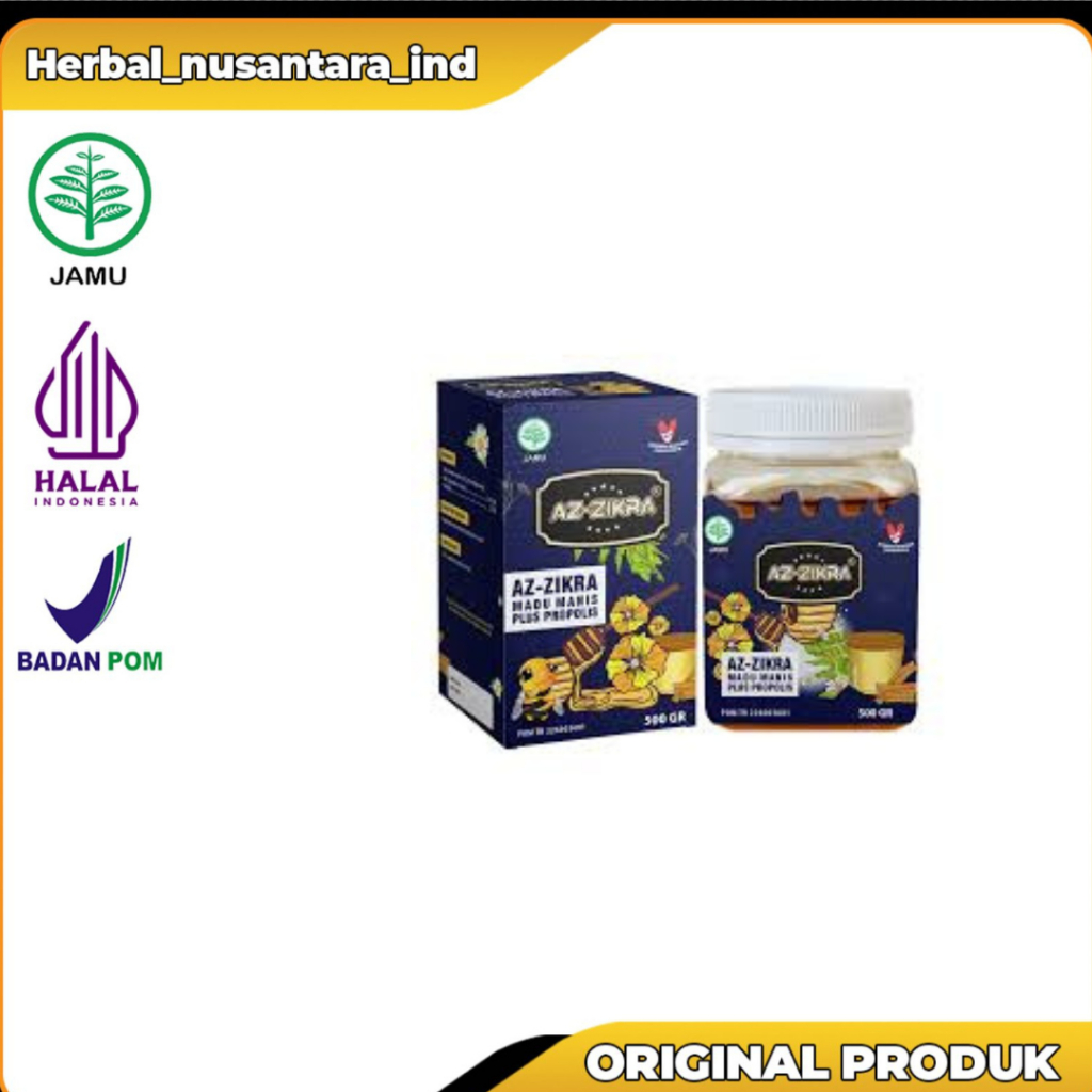 

MADU AZ-ZIKRA MADU MANIS PLUS PROPOLIS KEMASAN BARU 500GR ASLI