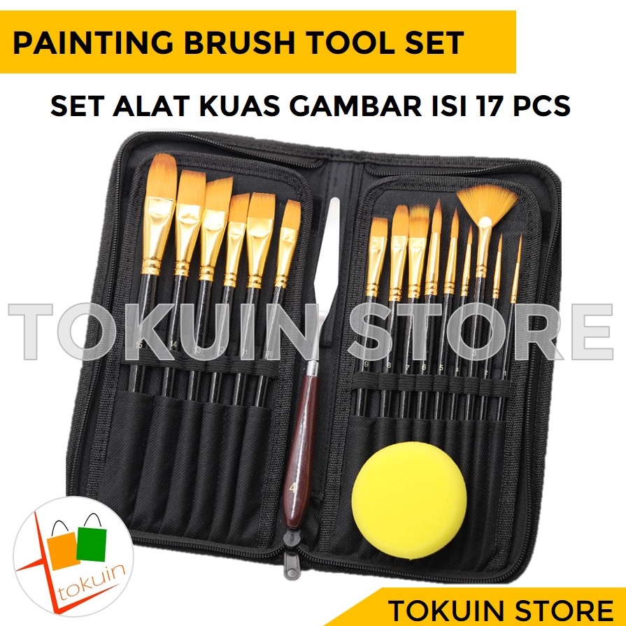 

Set Kuas Lukis Paint Brush Alat Lukis Kuas Cat Air Minyak Painting Set ART U7P6