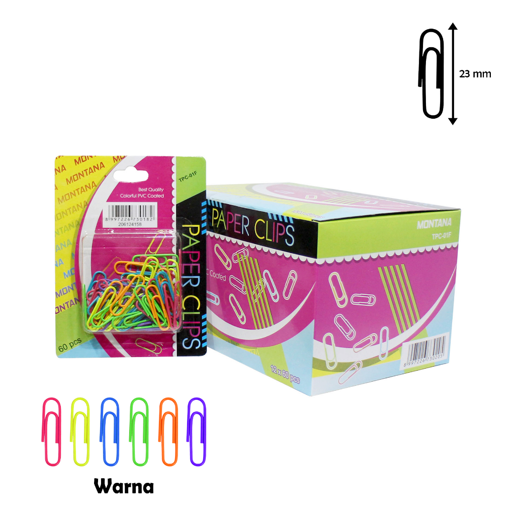 

PAPER CLIP MONTANA TPC-01F/ PAPER CLIP WARNA WARNI