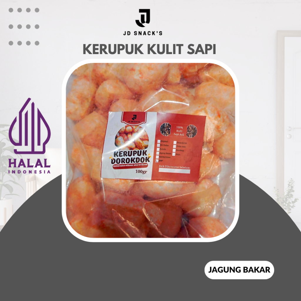 

KERUPUK KULIT DOROKDOK RAMBAK SAPI HALAL RASA JAGUNG BAKAR