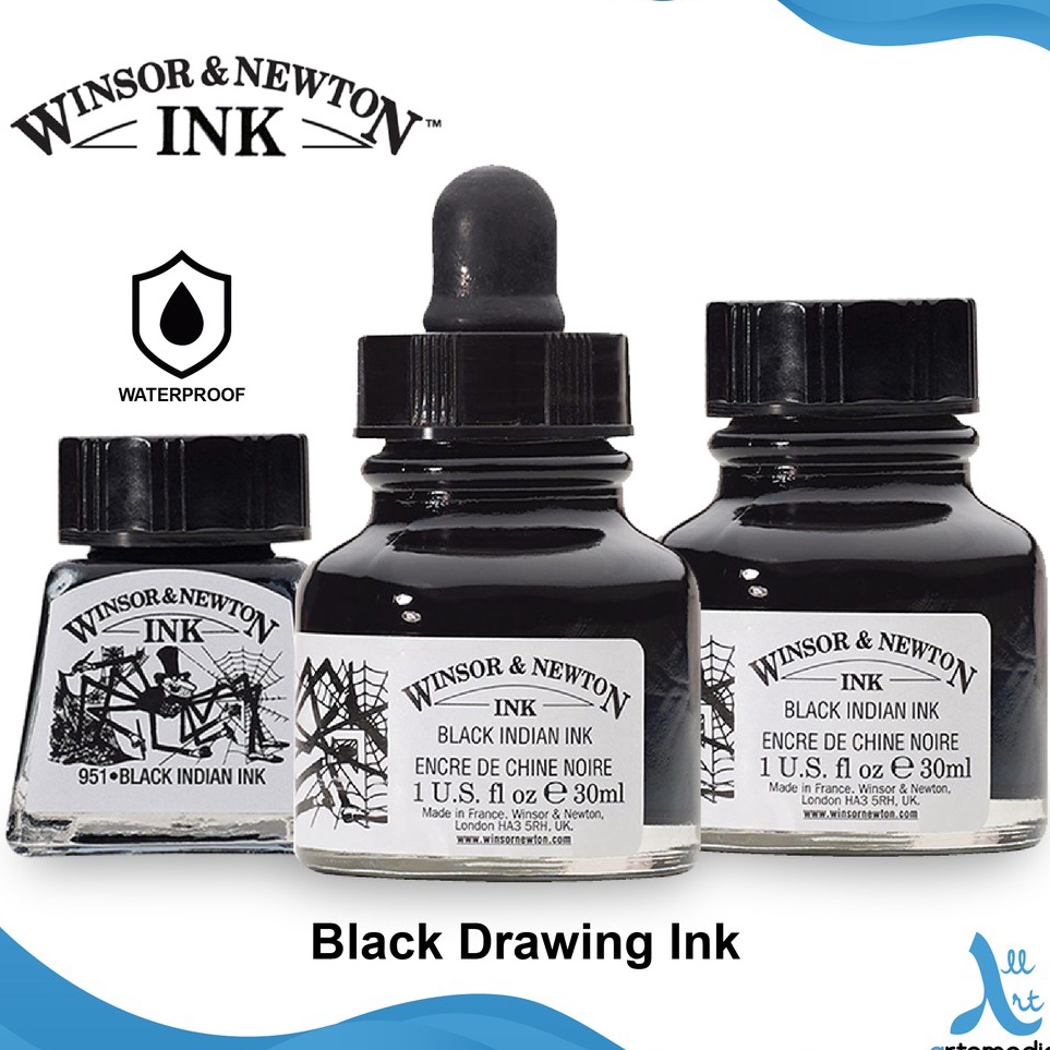 

KODE M35E Winsor Newton Black Drawing Ink Calligraphy