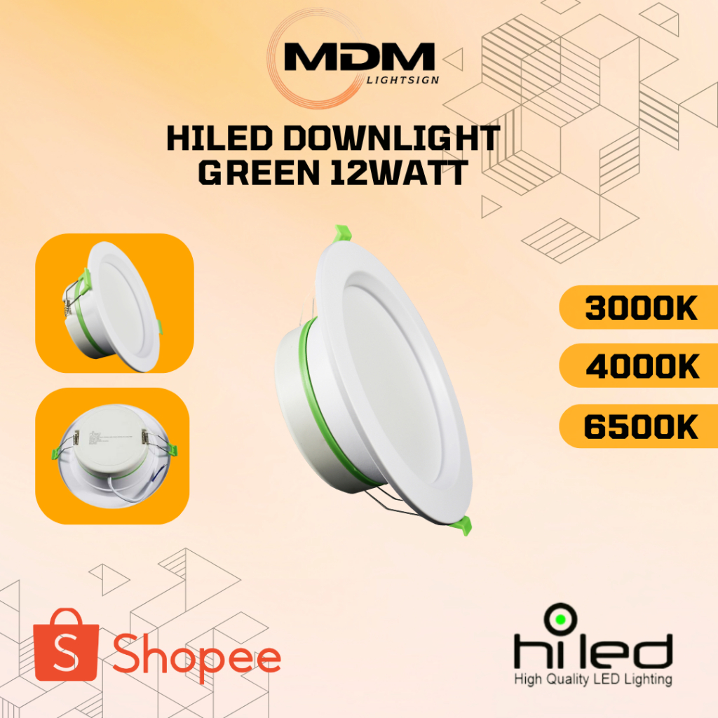 LAMPU LED PLAFON DOWNLIGHT / LAMPU LED PLAFON ATAP / DOWNLIGHT GREEN HILED 12WATT AC 220VOLT BERGARA