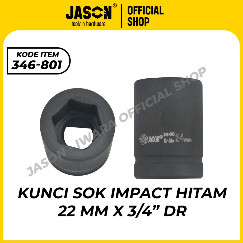 JASON KUNCI SOK IMPACT HITAM 3/4"DR