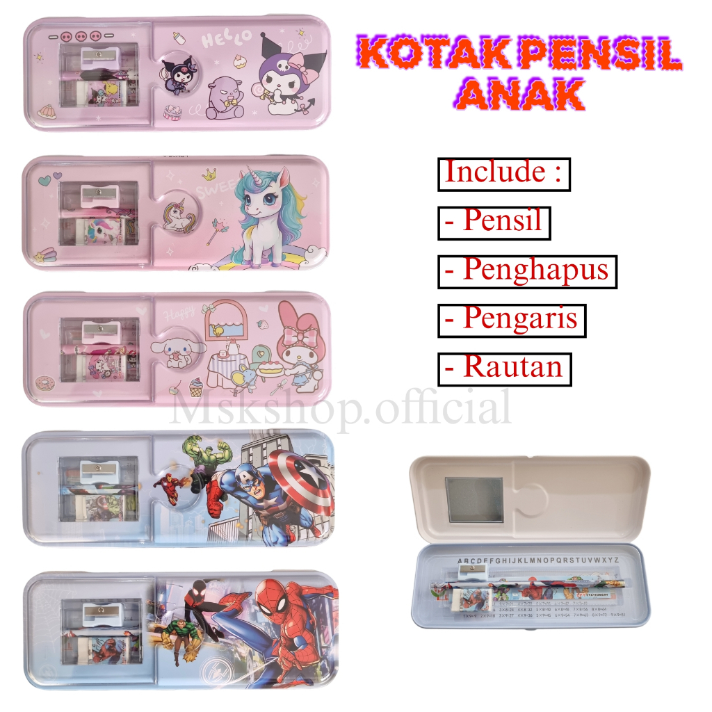 

TEMPAT PENSIL KALENG PENCIL CASE SET 6721 99-15 KARAKTER