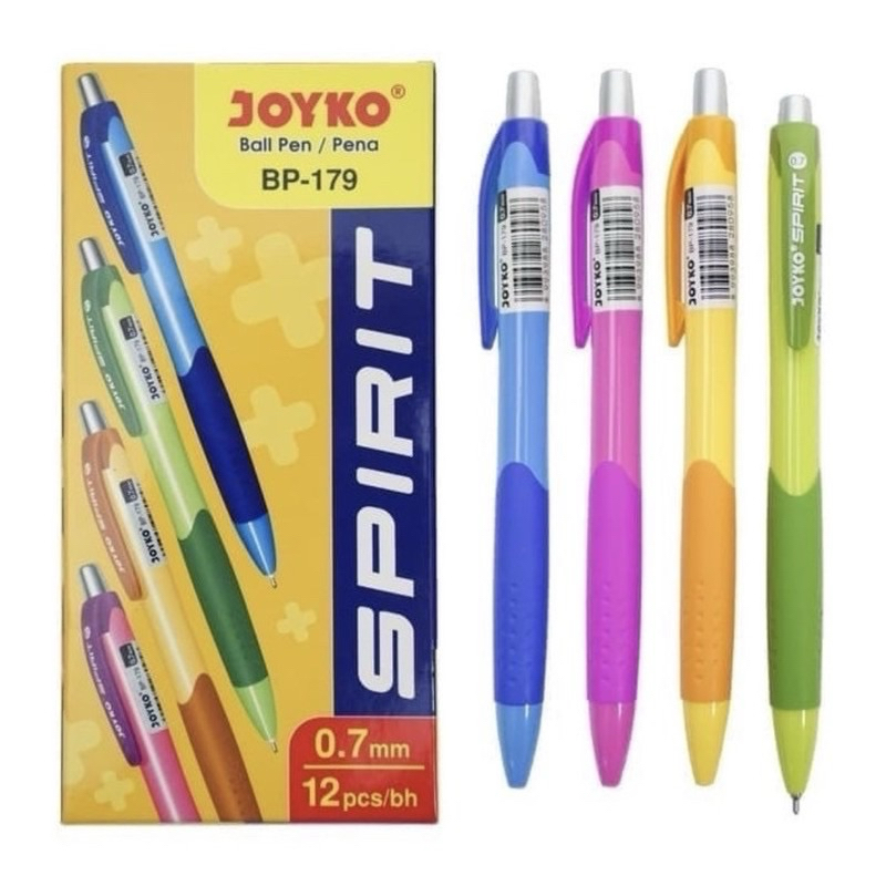 

[12 PCS] JOYKO BALL PEN SPIRIT BP-179 BLACK 0.7mm