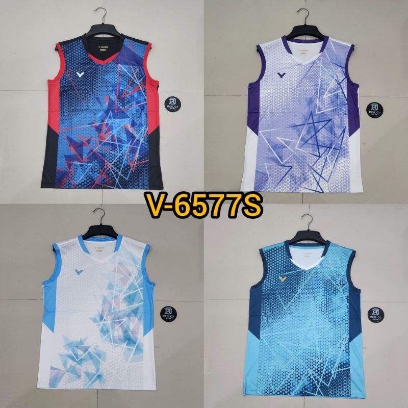V6577S KAOS BADMINTON VICTOR SINGLET BAJU BULUTANGKIS JERSEY OLAHRAGA