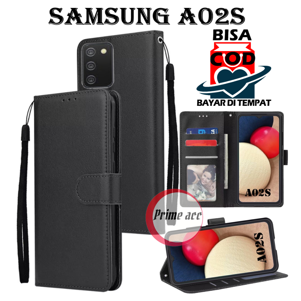flip case SAMSUNG A02S leather case casing dompet handphone