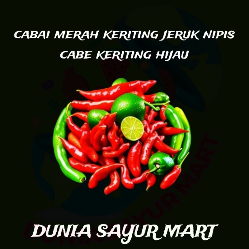 

cabai merah keriting & cabai hijau keriting & jeruk nipis