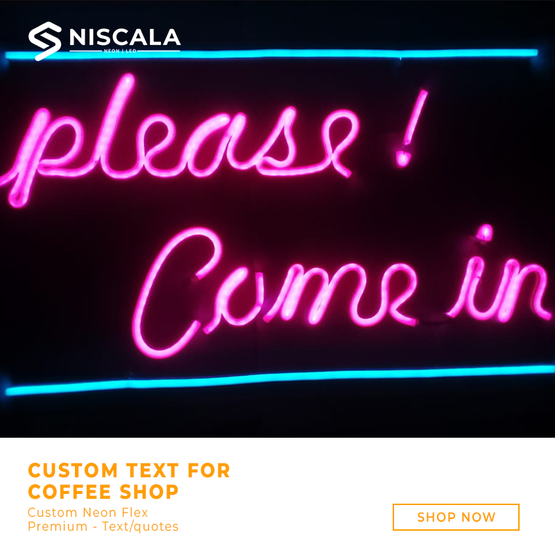 Neon flex sign CUSTOM TEXT FOR COFFEE SHOP /custom/Neon sign/Dekorasi/Lampu hias