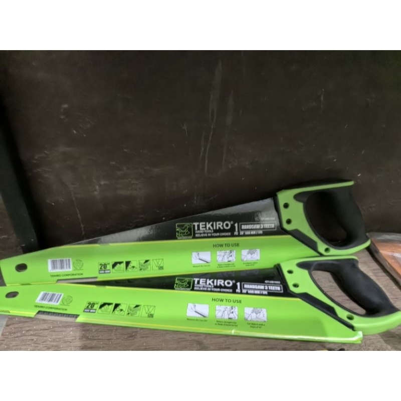 * Tekiro Gergaji Kayu 3 Mata 20" Gagang TPR - Tekiro Gergaji Belah