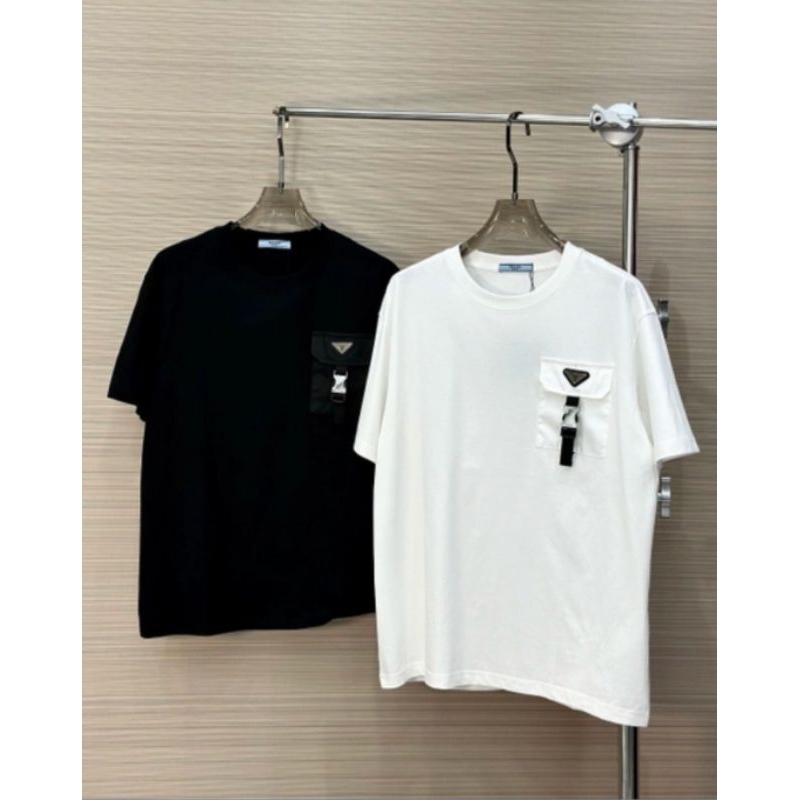 Baju Kaos Branded Prada Lock Pocket Pria