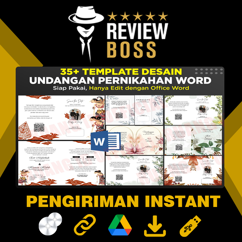 TEMPLATE UNDANGAN PERNIKAHAN WEDDING INVITATION FORMAT WORD KEKINIAN AESTHETIC RUSTIC