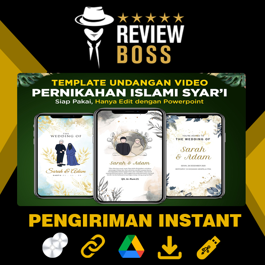 VIDEO TEMPLATE UNDANGAN PERNIKAHAN DIGITAL KEKINIAN ISLAMI SYARI WEDDING INVITATION ISLAMIC HIJRAH P