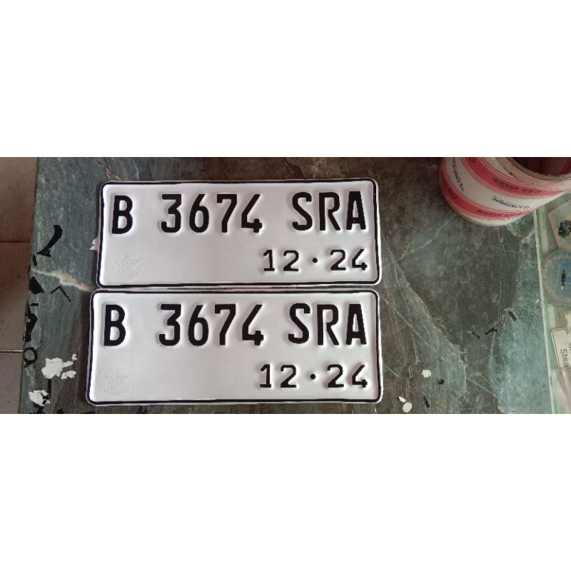 plat motor standar putih font baru