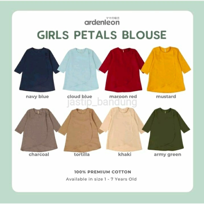Ardenleon Girls Petals Blouse Raya Collection / Ardenleon Tunik Atasan Anak Perempuan / Ardenleon Bl