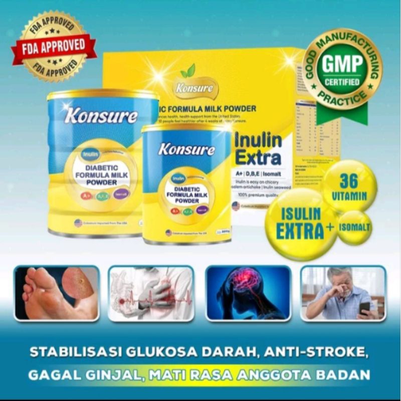 

PAKET 2 BOX KONSURE POWDER SUSU ATASI DIABETES AMPUH BPOM