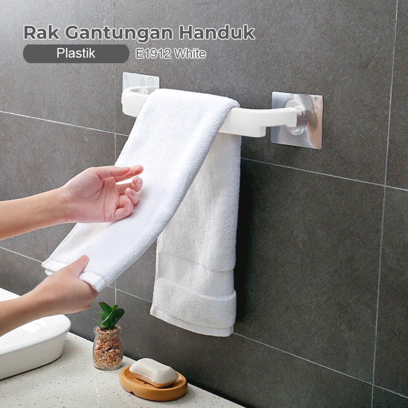 Rak Kamar Mandi Gantungan Handuk Tempel Dinding Minimalis Tempat Gantungan Handuk