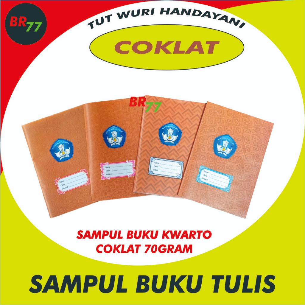 

(ISI 20 LEMBAR) Sampul Buku Kertas KWARTO COKLAT 70gr / SAMPUL BUKU Motif COKLAT TUT WURI HANDAYANI