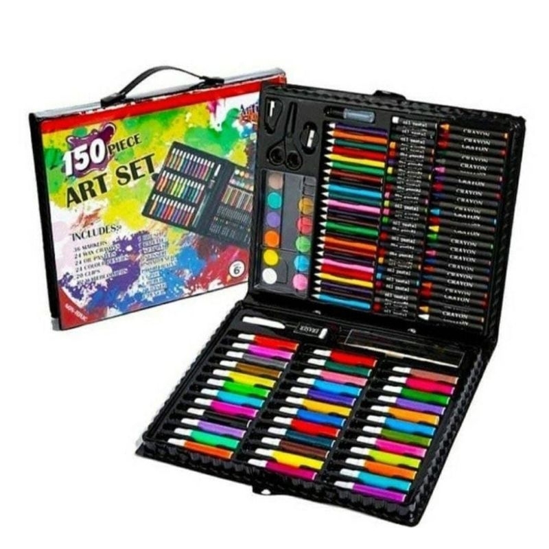 

Crayon Set 150pcs dengan banyak perlengkapan seni untuk menggambar, melukis, dan lainnya