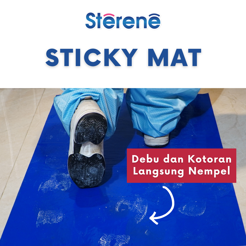 Sterene Sticky Mat 24 x 36 Inch Biru Keset Lengket / Keset Perekat Debu Sepatu dan Sendal - 1 box