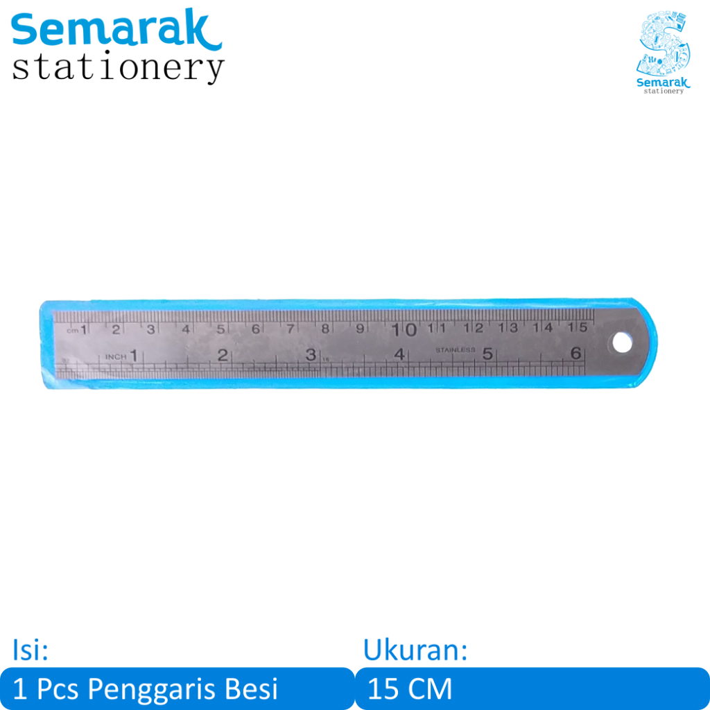 

Carinex Stainless Steel Ruler Penggaris Besi Anti Patah 15 cm