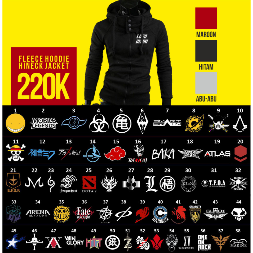 Jaket Custom Hoodie Sweater Hi Neck Logo Sesukamu CT FH 08 (PART 1)