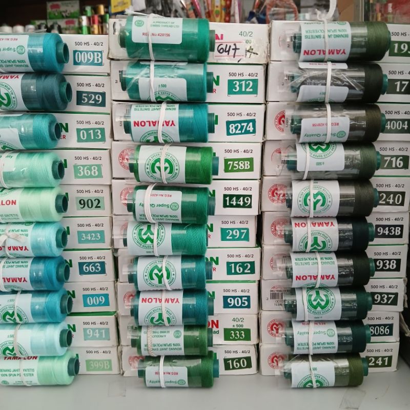Benang Jahit Yamalon 500y (Serba Hijau bag 2)