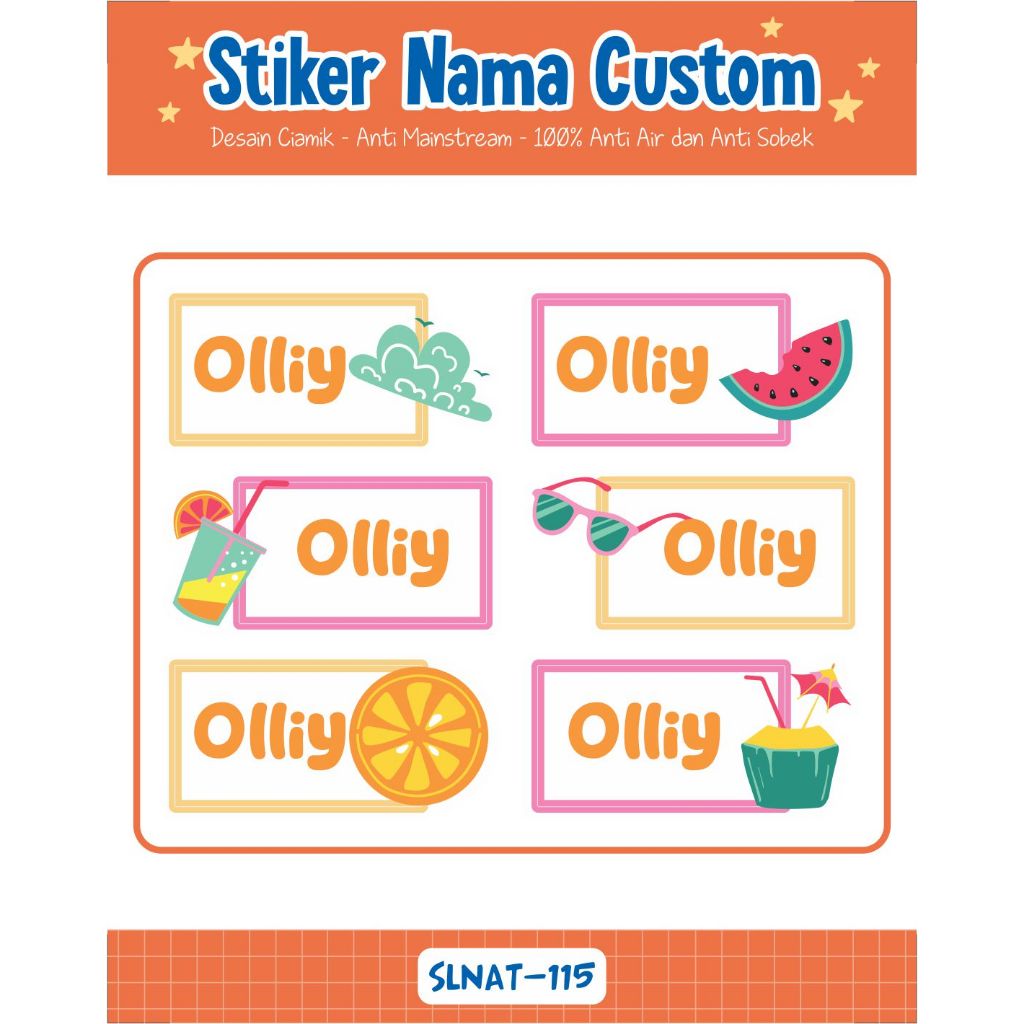 

Infinity Label Stiker Nama Anak Tas Sepatu Buku Sekolah Baju Botol SLNAT-115 Desain Anti Mainstream 2x4cm Waterproof 42pcs