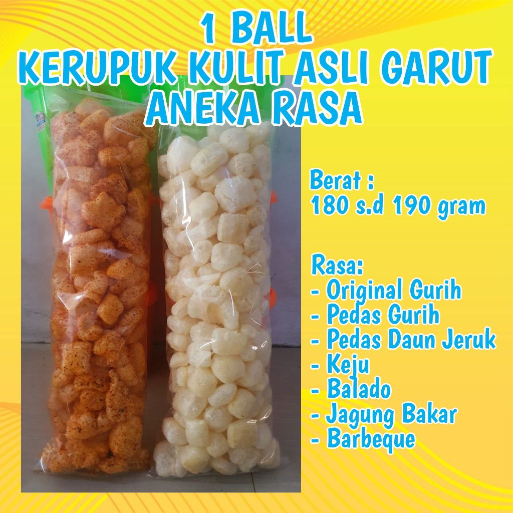 

1 Bal Kerupuk Kulit Gurih Asli Garut 180 Gram Original dan Aneka Rasa