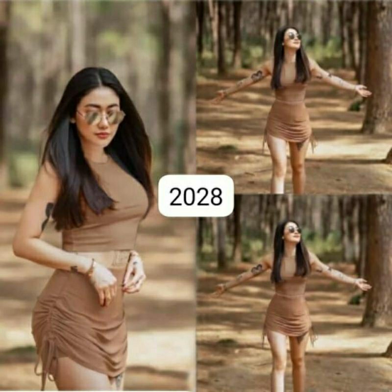 2028 Setelan rok bahan /setelan rok kekinian/setelan rok import